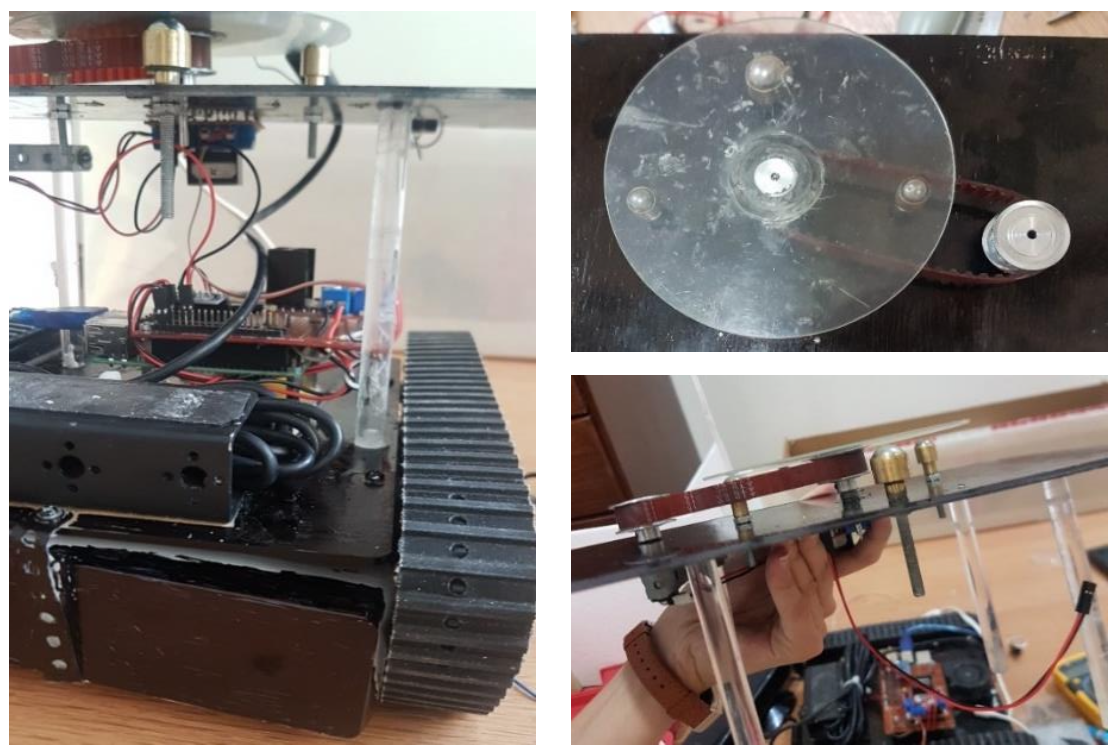 Belt and pulley rotation mechanism for manually driving the Kinect for 360 degrees capturing